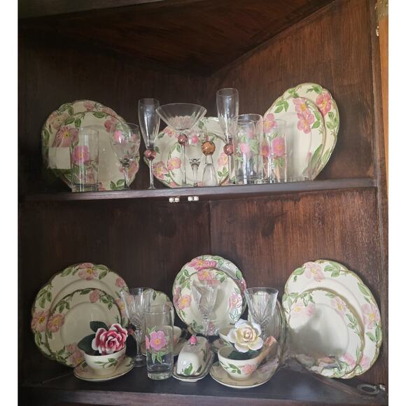 Franciscan Other - Vintage Franciscan Floral Ceramic Dinner Set Dinner Plate Cup Saucer Butter Dish